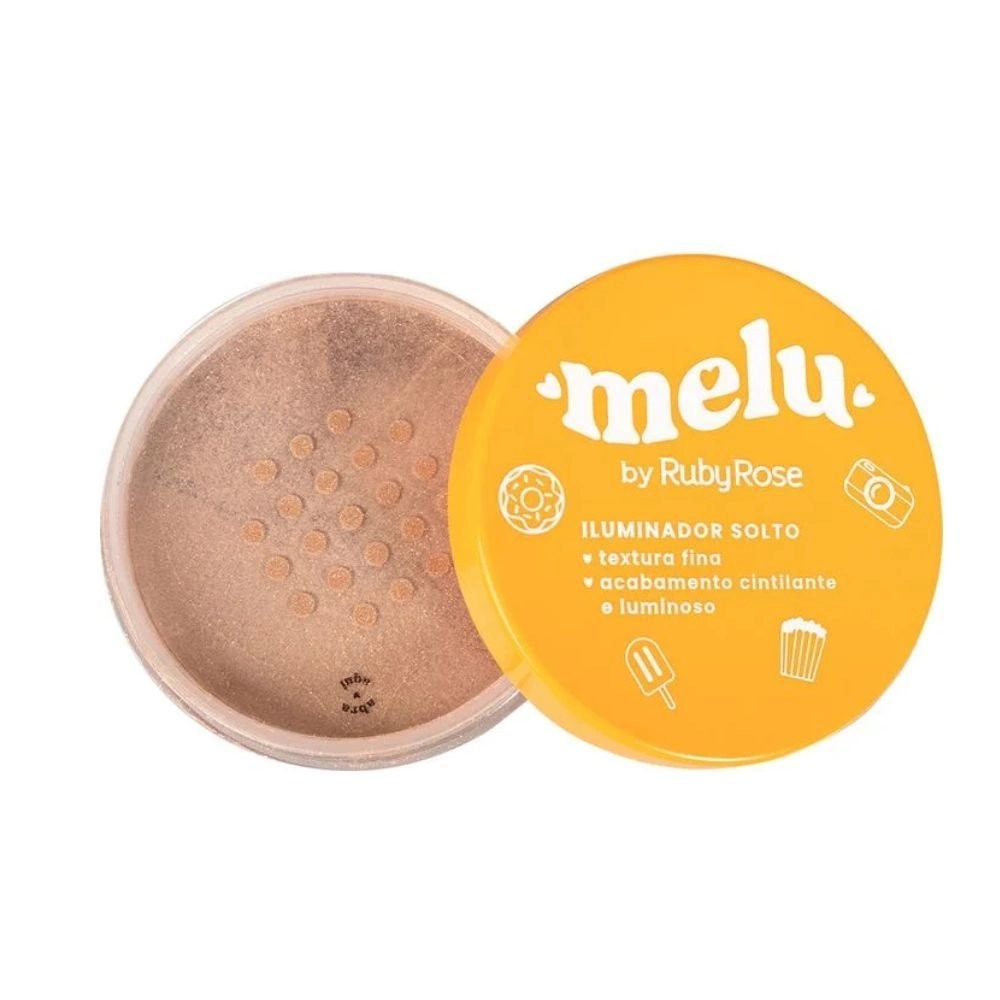  Pó Solto Iluminador Vegano Melu Cor 2 Ruby Rose RR681 