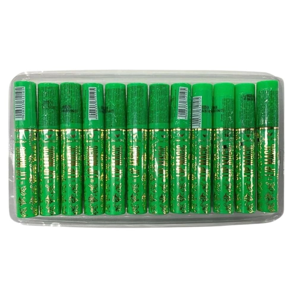  Box 12 Batom Líquido Lip Magic Verde Amar Make 60056 