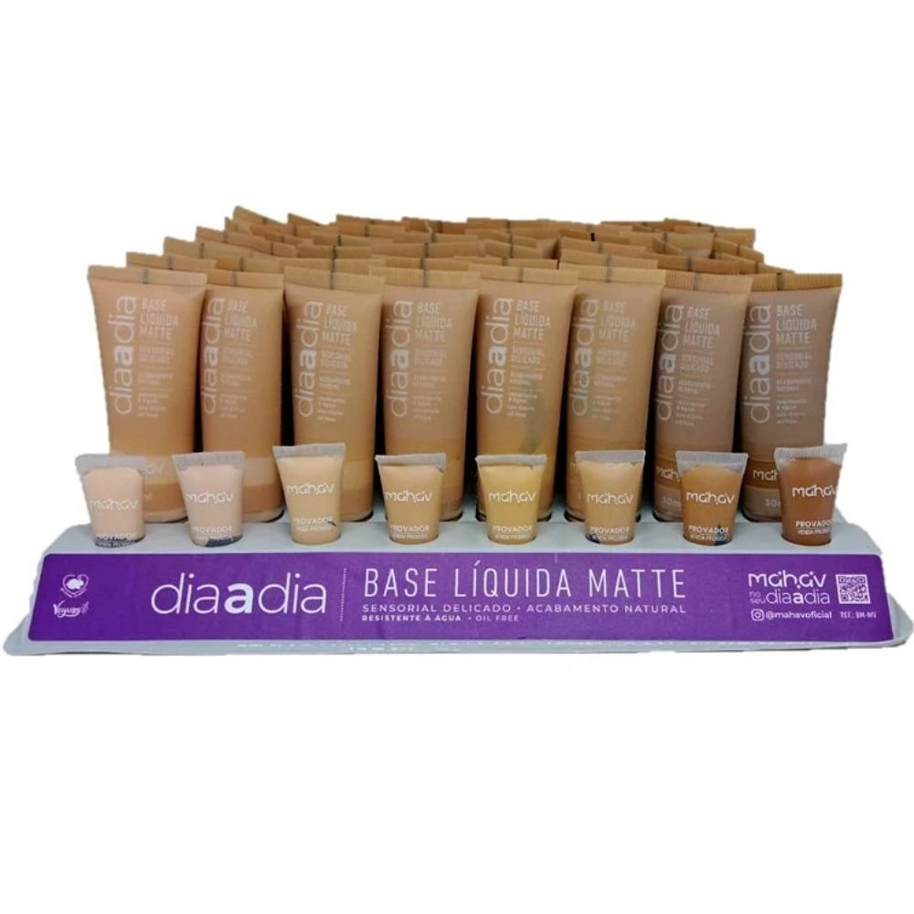  Box 48 Base Líquida Matte Vegana Dia a Dia Mahav BMMV 