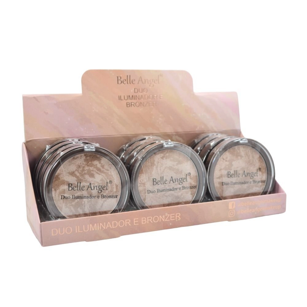  Box 12 Duo Iluminador e Bronzer Belle Angel B025 