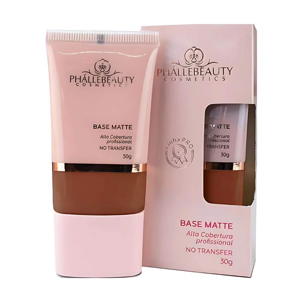  Base Matte Vegana Alta Cobertura Cor 8 PhálleBeauty PH0662 