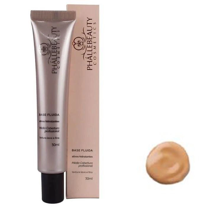  Base Fluida Vegana Média Cobertura Profissional Cor 2 PhálleBeauty PH0602 