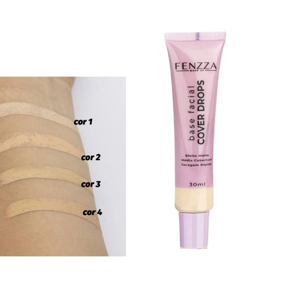  Base Líquida Matte Cor 1 Cover Drops Fenzza FZ35021 