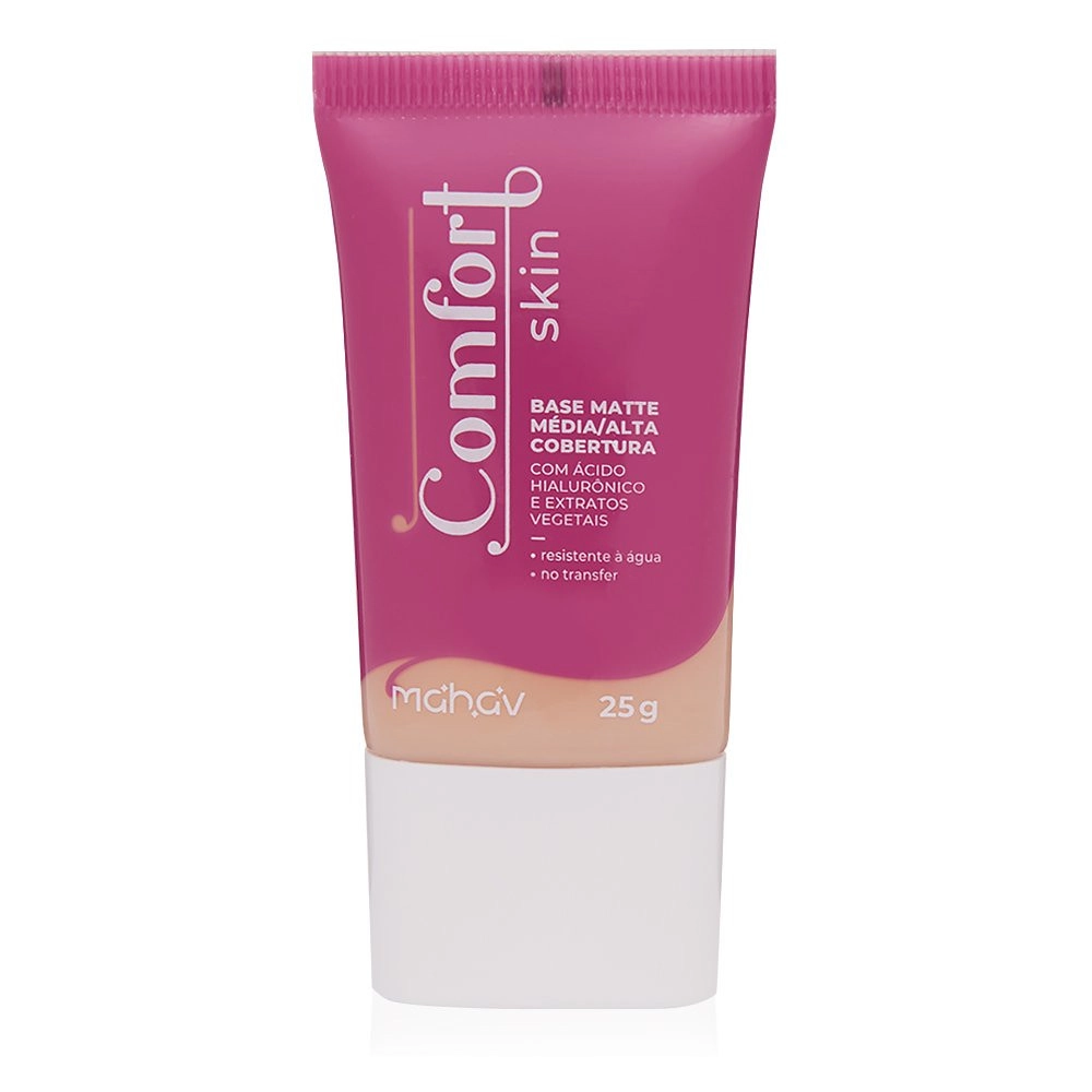  Base Matte Vegana Média/Alta Cobertura Comfort Skin Cor 2 Mahav 