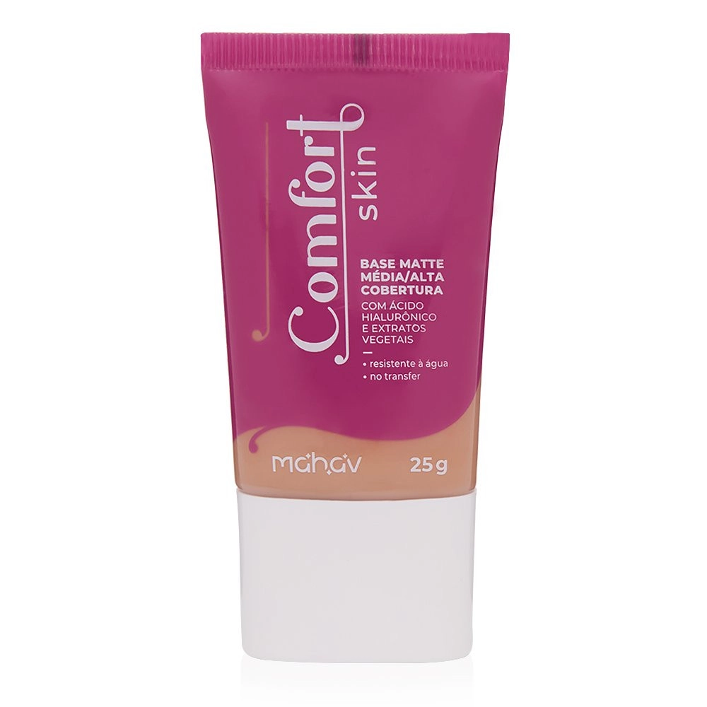  Base Matte Vegana Média/Alta Cobertura Comfort Skin Cor 5 Mahav 