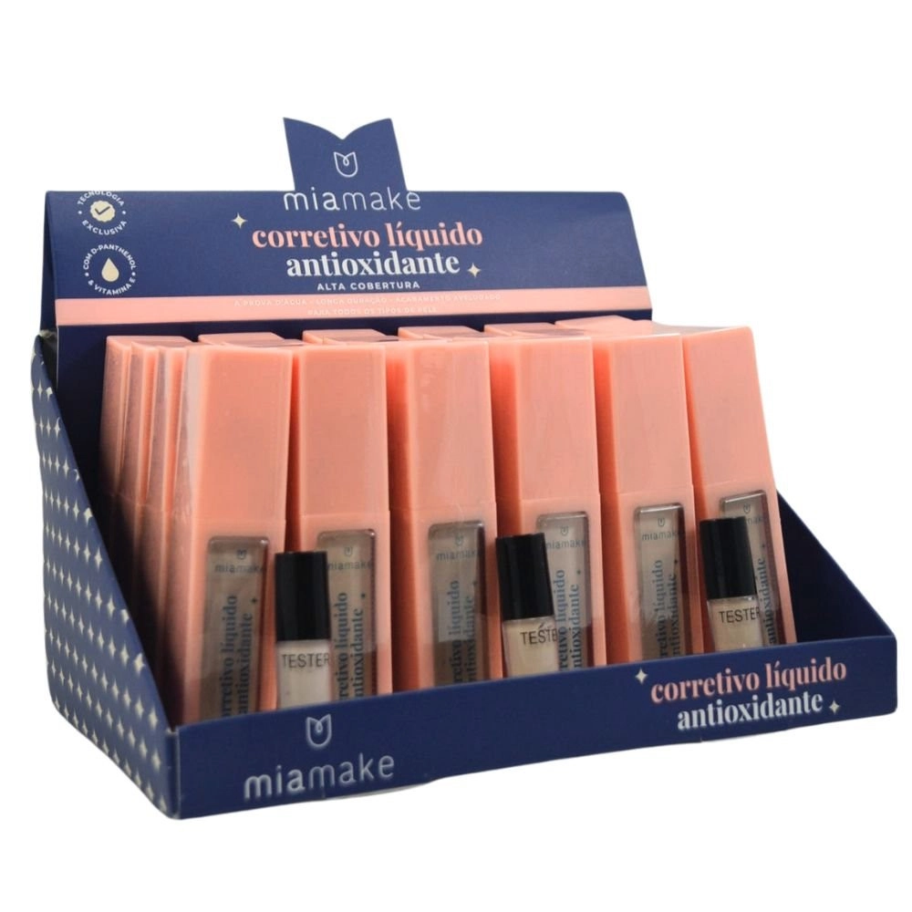  Box 24 Corretivo Líquido á Prova Dágua Antioxidante Vanilla Claro Mia Make 400 