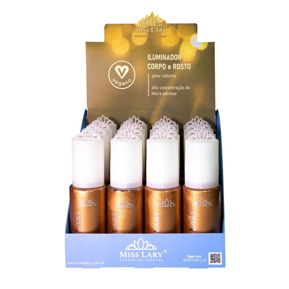  Box 16 Spray Iluminador Vegano Corpo e Rosto Luxo e Poder Miss Lary VB111 