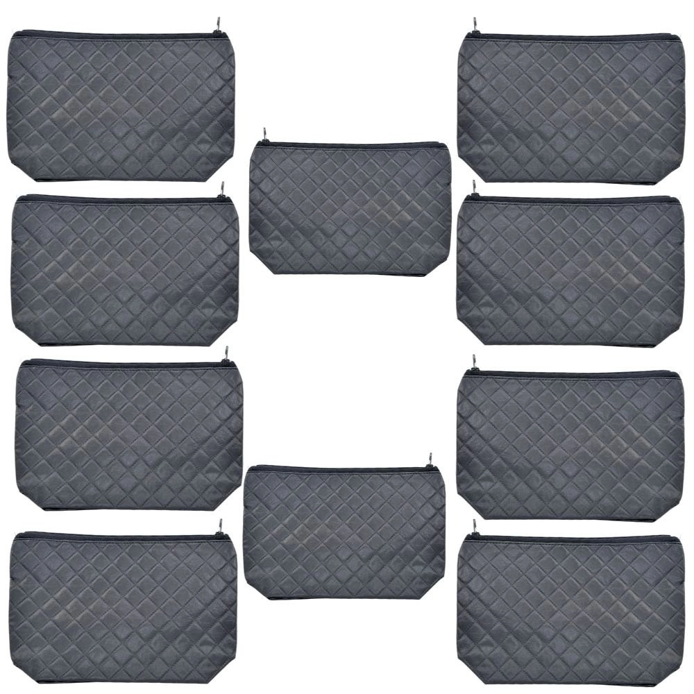  Pacote 10 Necessaire de Ziper Preta Fosca Aliah AL04 