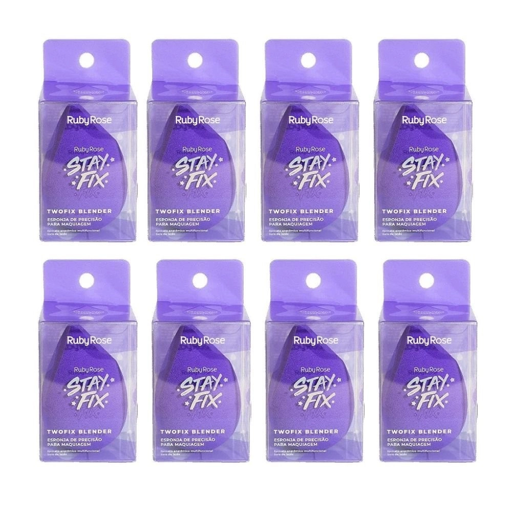  Box 8 Esponja de Precisão Stay Fix para Maquiagem Ruby Rose HBS03 