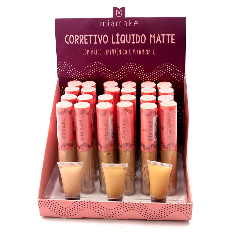  Box 24 Corretivo Líquido Matte Cores Claras Mia Make 247 