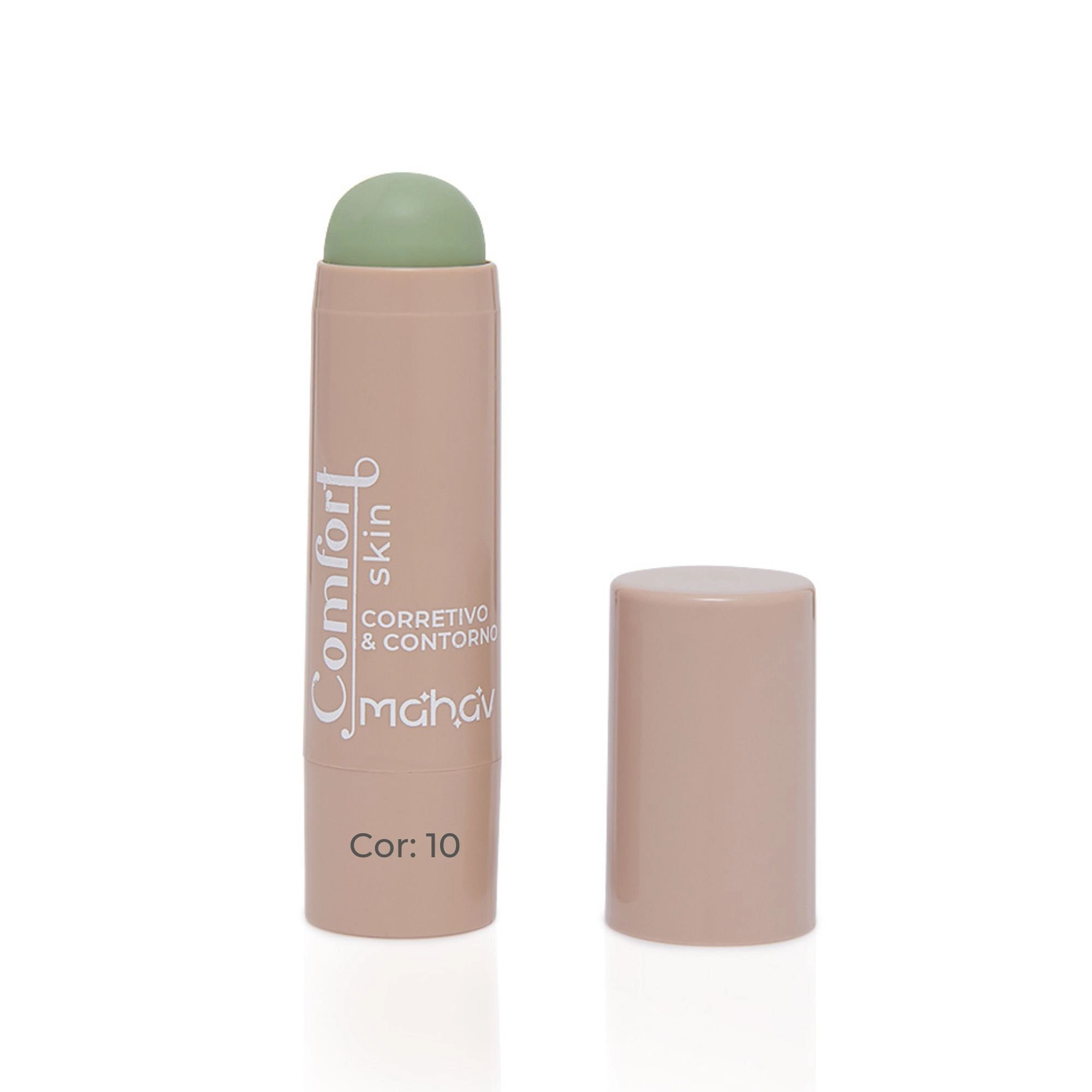  Corretivo e Contorno Vegano Stick Comfort Skin Cor 10 Mahav CCSMV10 