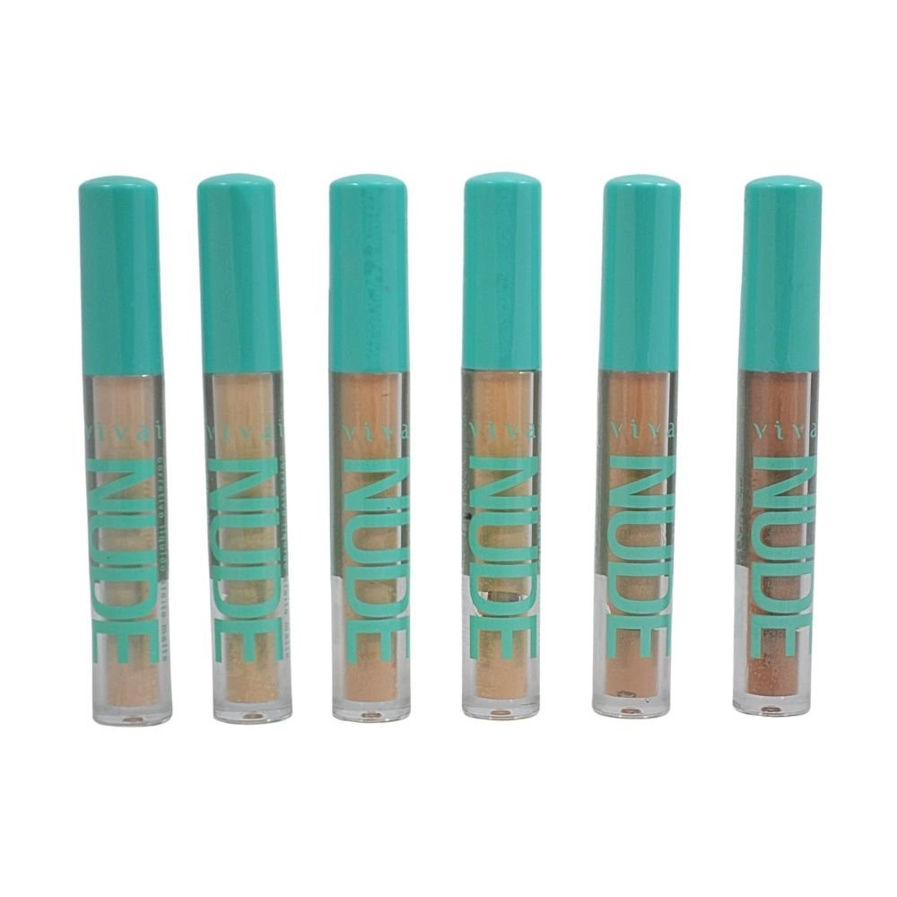  Kit 6 Corretivo Líquido HD Nude Efeito Matte Vivai 1080 