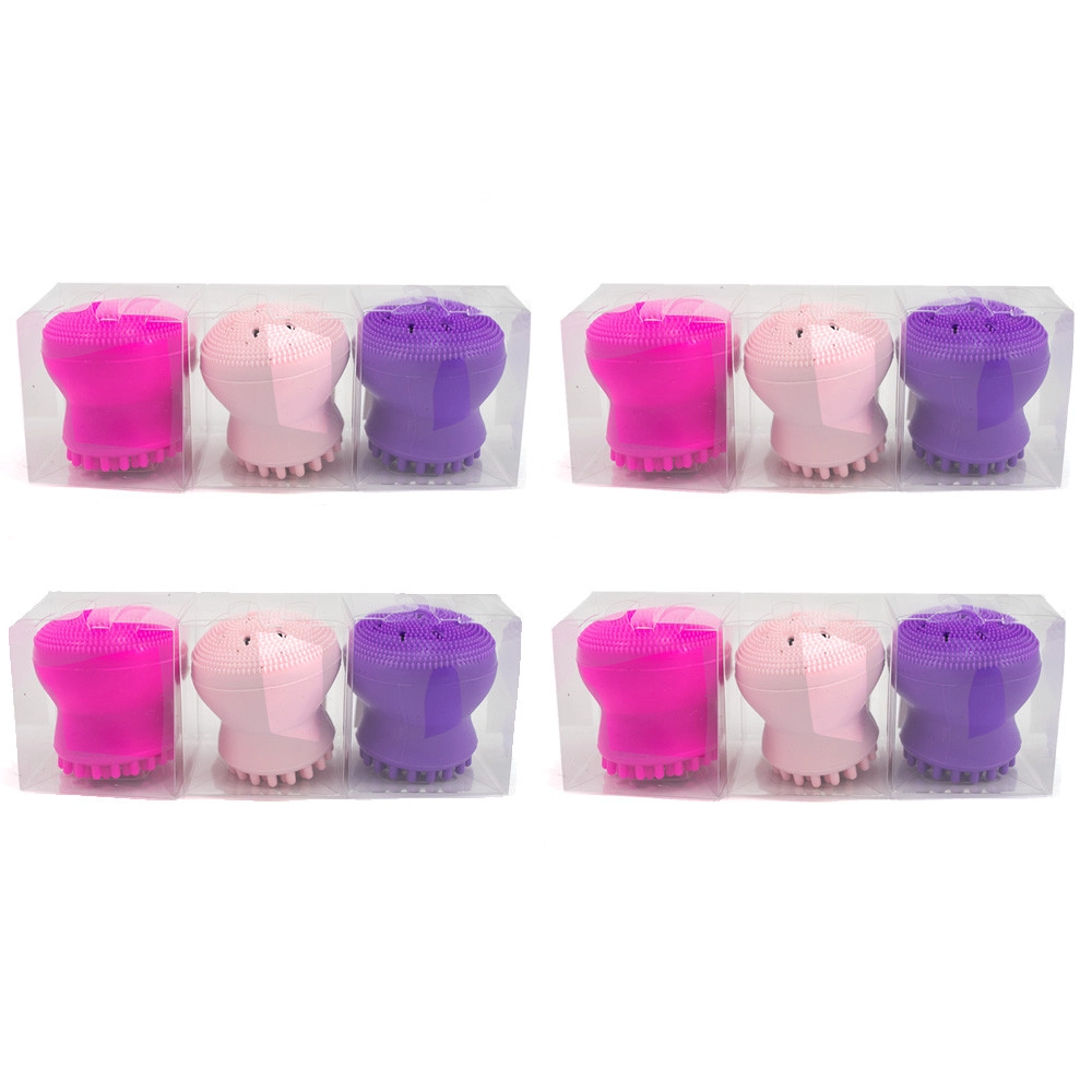  Pacote 12 Esponja Polvo de Silicone para Limpeza Facial 059 Ruby Anjo 