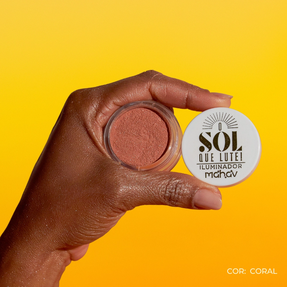  Pó Iluminador Vegano O Sol que Lute Coral Mahav ILSMVCO 