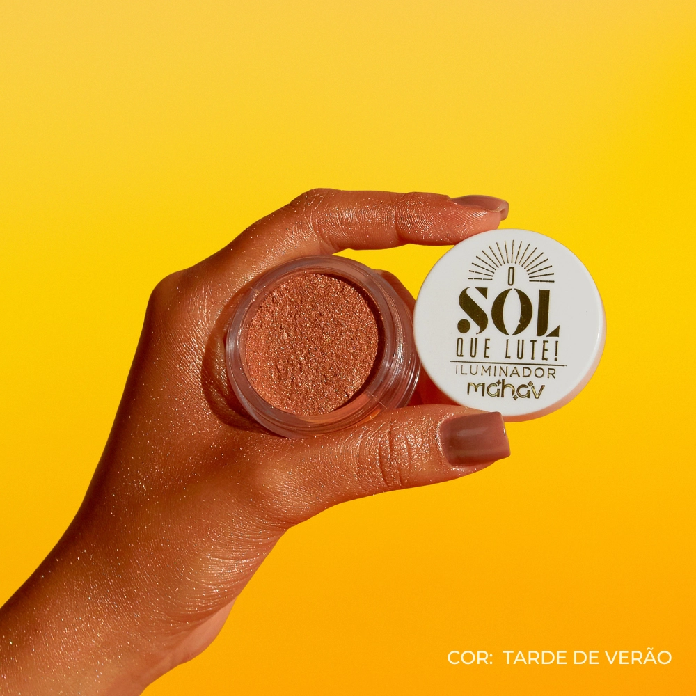  Pó Iluminador Vegano O Sol que Lute Tarde de Verão Mahav ILSMVTV 
