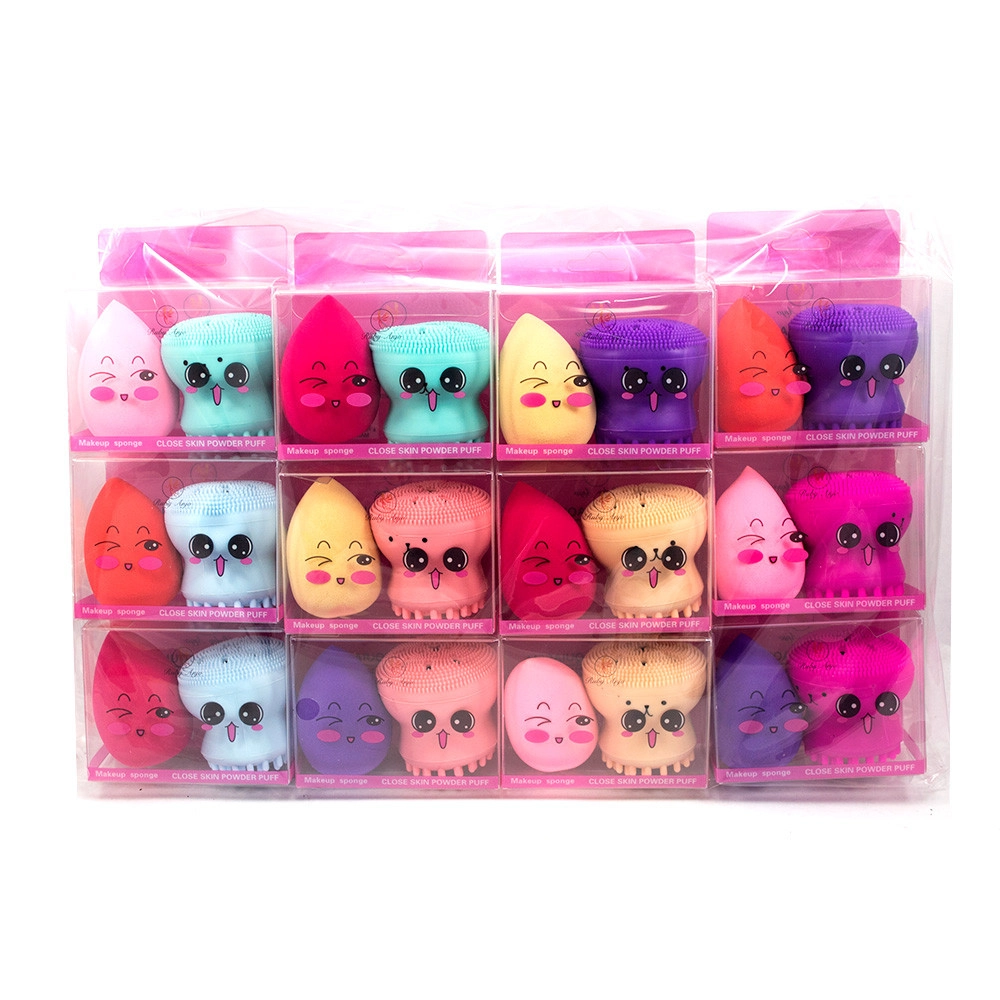  Pacote 12 Kit 2 Esponja de Maquiagem Polvo e Gota Ruby Anjo RA037 