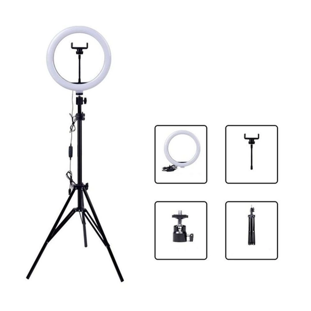  Luz Ring Light de Mesa 10 Polegadas com Tripé 