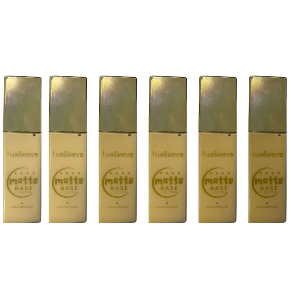  Kit 6 Base Líquida Matte Longa Duração Lua e Neve LN02171 