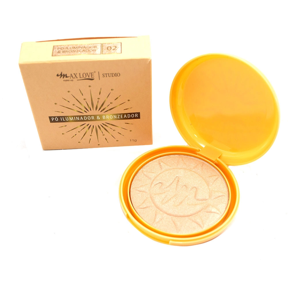 Pó Compacto Iluminador e Bronzeador Max Love Cor 02 