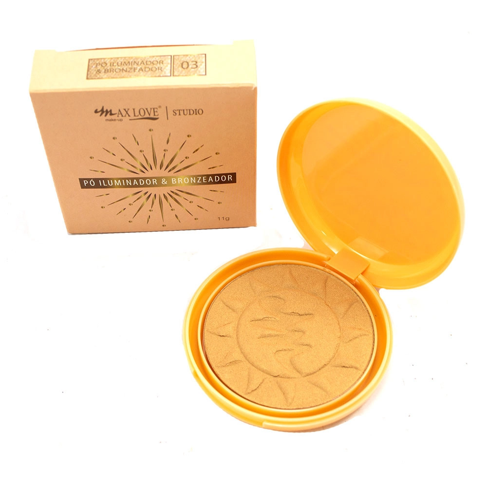  Pó Compacto Iluminador e Bronzeador Max Love Cor 03 