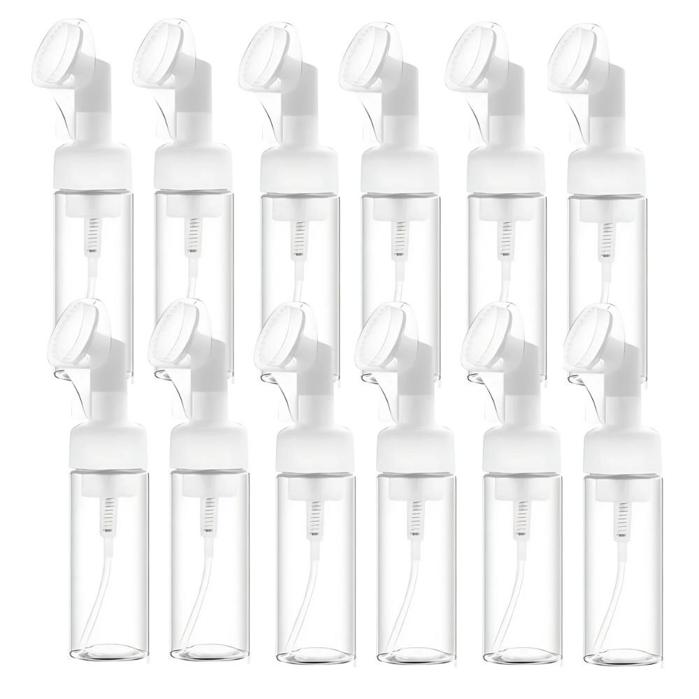  Pacote 12 Frasco Pump Espumador com Escova de Silicone 150ml 